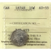 Image 1 : 10-cent 1874H ICCS AU55