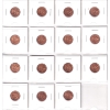 Image 1 : Group Lot of 15x 1962 1-cent with Double and Triple Hanging 2 Varieties in Plastic Page. 15pcs