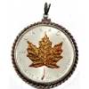 Image 1 : 2001 $5 Coloured Silver Maple Leaf 1oz .9999 Fine Silver Bezeled Pendant (Tax Exempt)