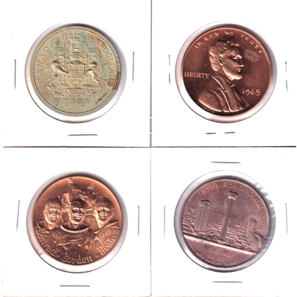 Group Lot of Canada/USA 1965-1969 Commemorative Medals. 4pcs.