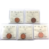 Image 1 : 1-cent 1991, 1992, 1994, 1996 & 1999 ICCS MS66 Red. 5pcs