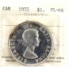 Image 1 : Silver $1 1955 ICCS PL66 Cameo