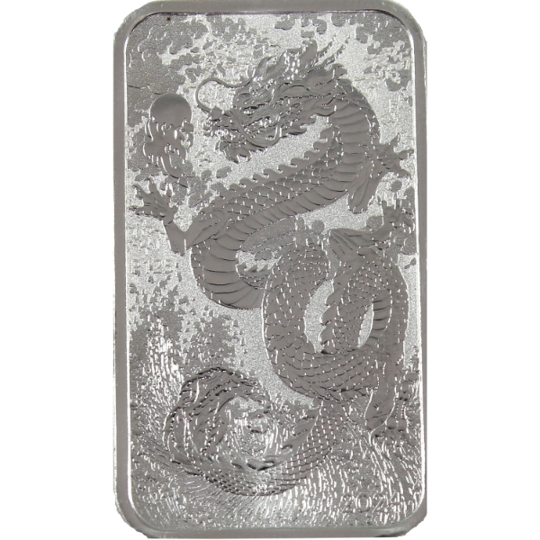 1oz Australia 2024 $1 Dragon .9999 Fine Silver Bar (Tax Exempt)
