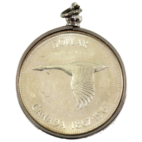 Silver $1 1967 in Bezel