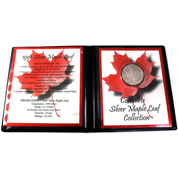 1991 $5 SML 1oz .9999 Fine Silver in First Commemorative Mint Holder (Tax Exempt)