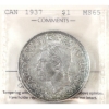 Image 1 : Silver $1 1937 ICCS MS65
