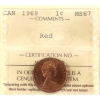 Image 1 : 1-cent 1969 ICCS MS67 Red 