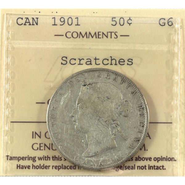 50-cent 1901 ICCS G6 (scratches)