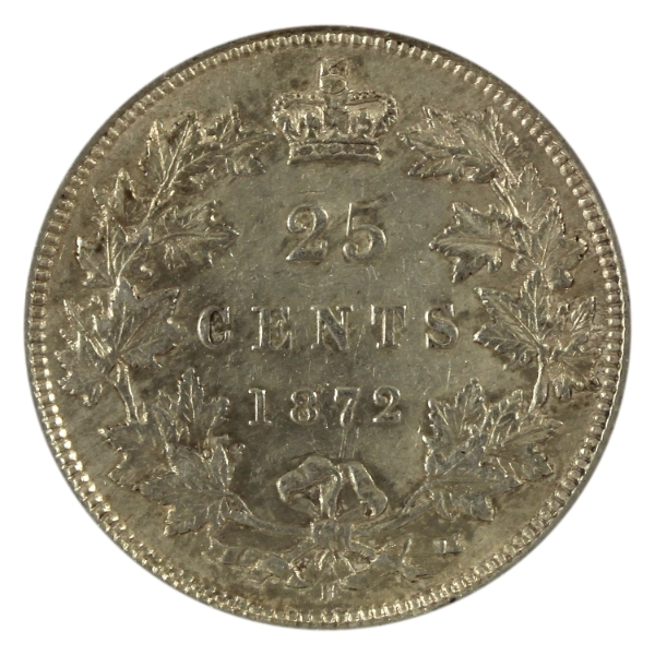 25-cent 1872H EF-AU