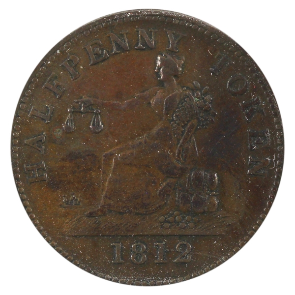 CH-LC-48-A2 1812 Half Penny Tiffin Token 