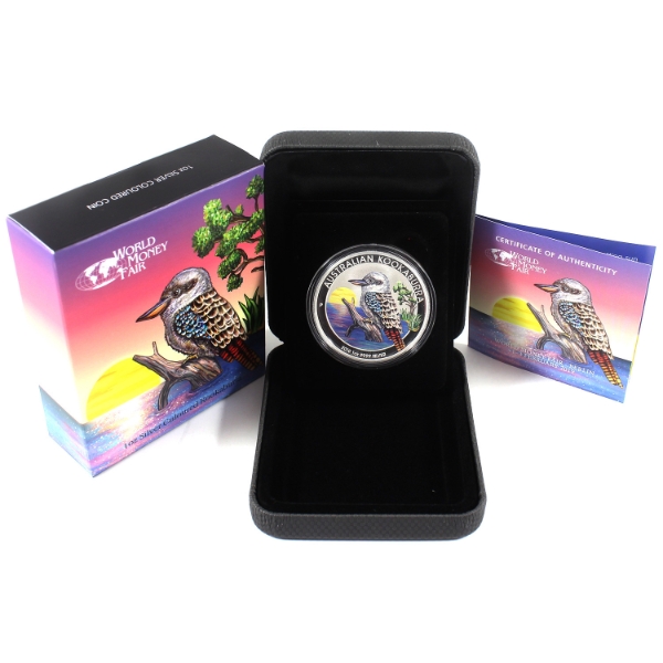 1oz Australia 2019 $1 Kookaburra World Money Fair- Berlin February 2019 .999 Fine Silver Coin