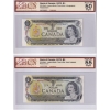 Image 1 : 2x BC-46aA-i $1 BCS AU50 to AU55 Original, Lawson-Bouey, Three Letter, Replacement 