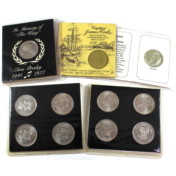 Group Lot of 5x Assorted Commemorative Medallions and Medallion Sets. 5pcs.