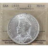 Image 1 : Silver $1 1935 ICCS MS66