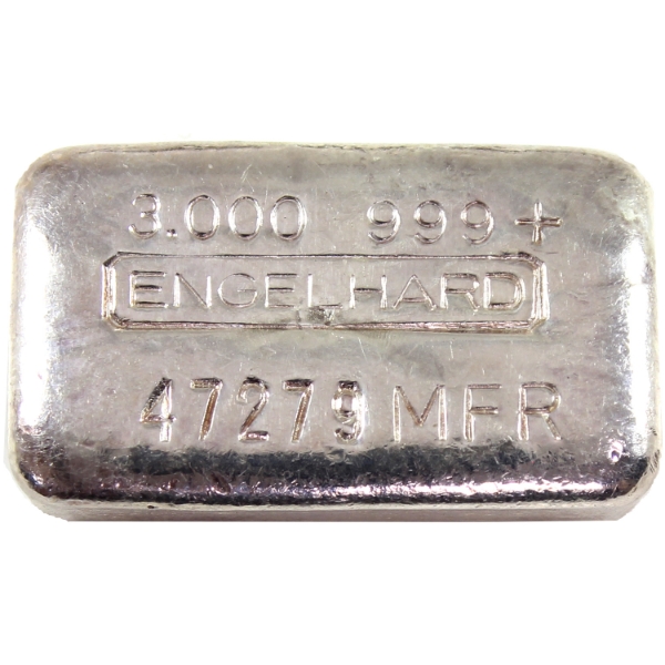 3oz Engelhard c.1970s 5th Series "MFR" Designation .999+ Silver Bar *Consecutive 3 of 3*