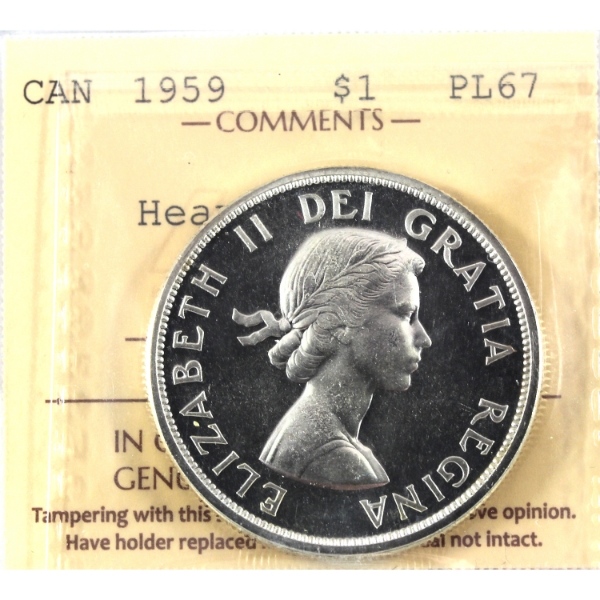 Silver $1 1959 ICCS PL67 Heavy Cameo