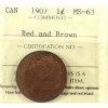Image 1 : 1-cent 1907 ICCS MS63 Red & Brown