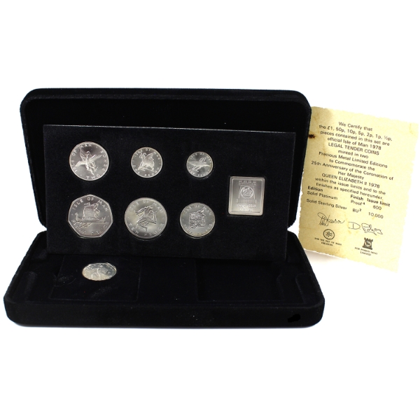 Isle of Man 1978 Silver Jubilee Sterling Silver Coin Set