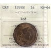 Image 1 : 1-cent 1898H ICCS MS64 Red