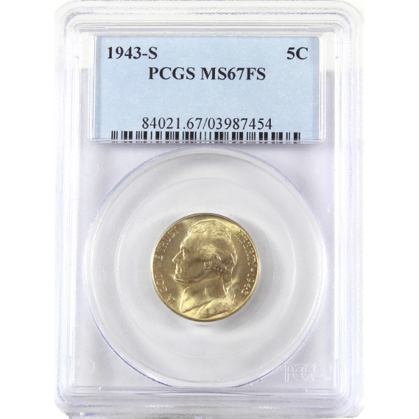USA 1943-S Jefferson Nickel PCGS MS67 FS