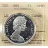 Image 1 : Silver $1 1965 LgBds Bt5 (Type 3) ICCS SP65 Heavy Cameo