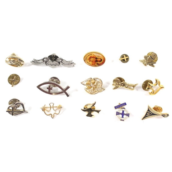 Lot of 15x Assorted Religious Pins. 15pcs.
