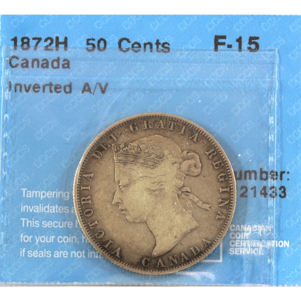 50-cent 1872H Inverted A/V CCCS F15 