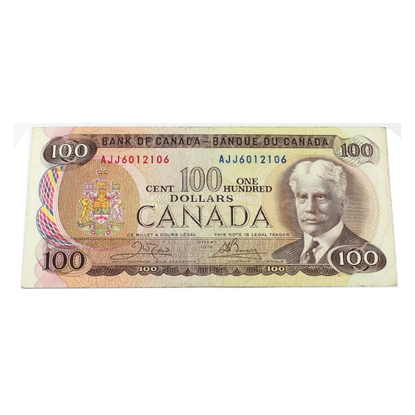 RADAR BC-52b-N1-iii 1975 $100 4-digit RADAR VF Crow-Bouey SN:AJJ6012106