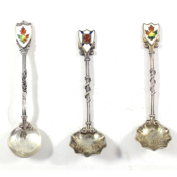 Lot of 3x Sterling Silver Halifax & Vancouver Collectible Souvenir Spoons. 3pcs
