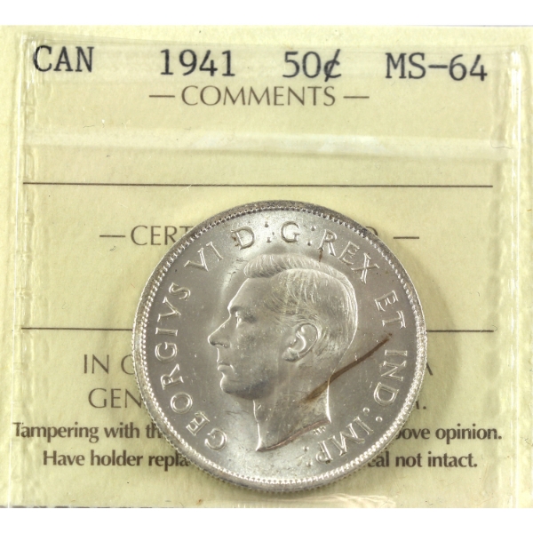 50-cent 1941 ICCS MS64