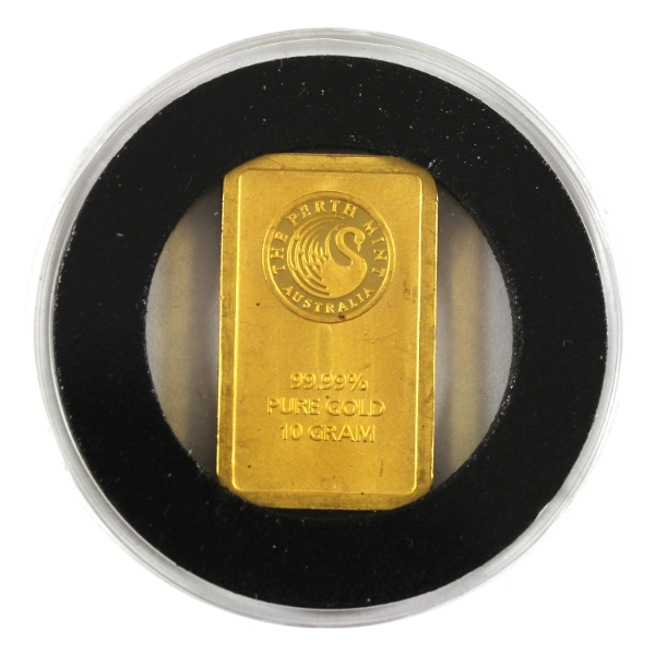 10g Perth Mint .9999 Fine Gold Bar in Capsule (Tax Exempt)