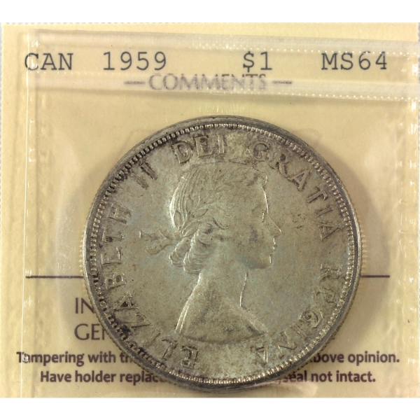 Silver $1 1959 ICCS MS64