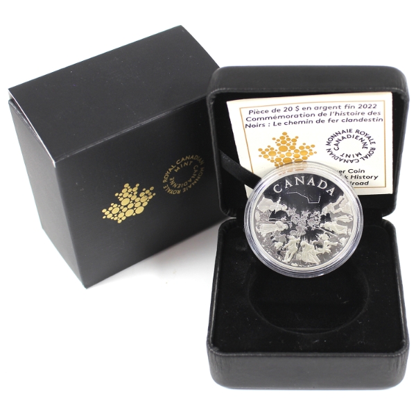 2022 $20 Commemorating Black History: The Underground Railroad Silver Coin (Tax Exempt)