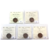 Image 1 : 1-cent 1932, 1933, 1934, 1935 & 1936 ICCS MS63. 5pcs. 