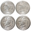 Image 1 : 4x 1oz Niue 2020 $2 Athenian Owl Stackable .999 Silver. 4pcs. (Tax Exempt)