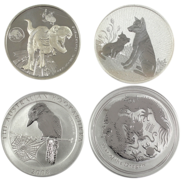 5oz Lot Total! 2008-2022 Mixed World .999 Fine Silver Rounds. 4pcs. (Tax Exempt)