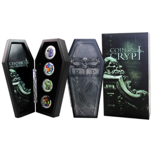 Kiribati Silver 2016 $5 Coins of the Crypt 4-Coin Sterling Silver Set