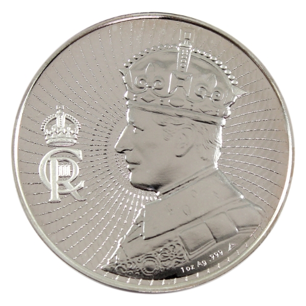 1oz Canadian Heritage Mint 2023 King Charles III Coronation .999 Fine Silver Round (Tax Exempt)