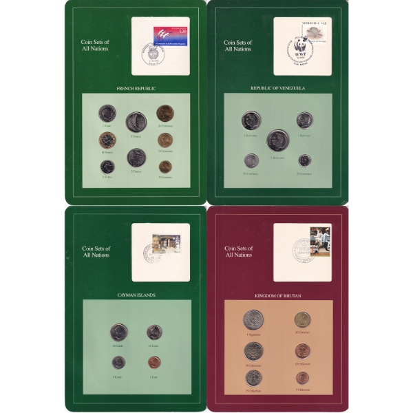 Coin Sets of All Nations Frame Boards. 4pcs.