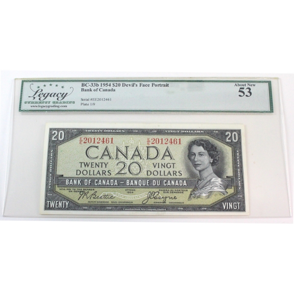BC-33b 1954 $20 Devil's Face Legacy AU53 SN: E/E2012461
