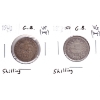 Image 1 : Great Britain 1872-1900 1 Shilling VG to VF. 2pcs.