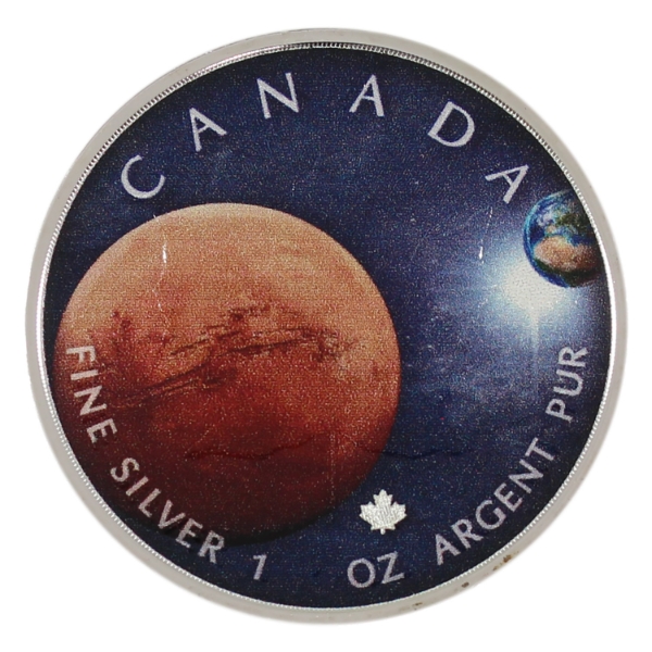 1oz 2022 $5 SML Coloured Our Solar System #5 Mars .9999 Fine Silver Coin (Tax Exempt)