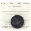 Image 1 : 20-cent 1858 ICCS VF30