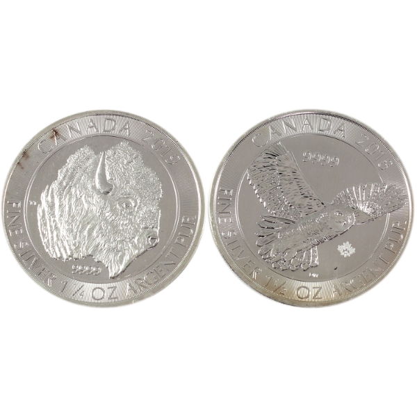 2.75oz Lot Total! 2018 & 2019 $8 .9999 Fine Silver Rounds. 2pcs. (Tax Exempt)