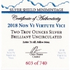 Image 3 : 2oz Silver Shield 2018 Non Vi Virtute Vici .999 Fine Silver Round (Tax Exempt)