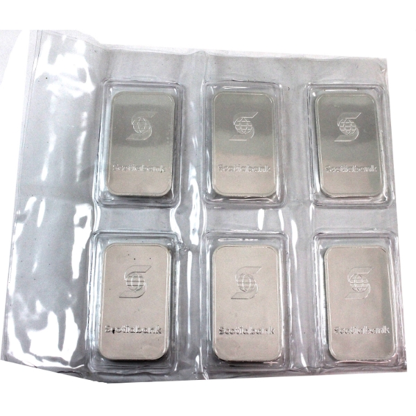 6x 1oz Scotiabank .999 Fine Silver Bars in Sealed Sheet. 6pcs (Tax Exempt)