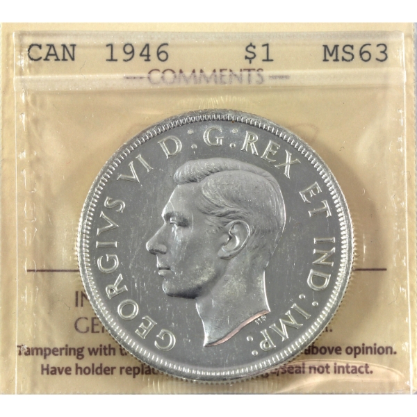 Silver $1 1946 ICCS MS63