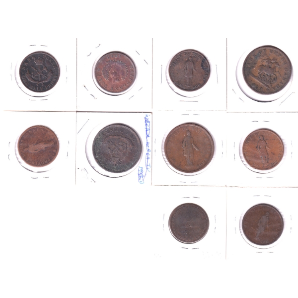 Mixed Lot of Canada 1800's Bank Tokens. 