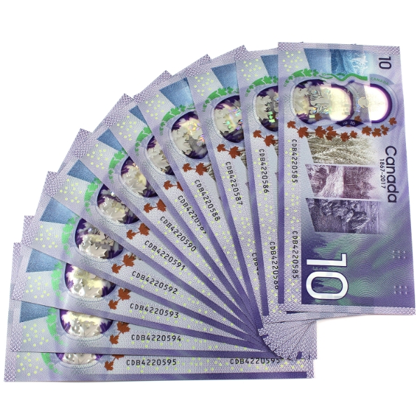 BC-75 2017 $10 Consecutive Wilkins-Poloz SN:CDB4220585-"95. 11pcs.