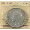 Image 1 : Silver $1 1945 ICCS MS60